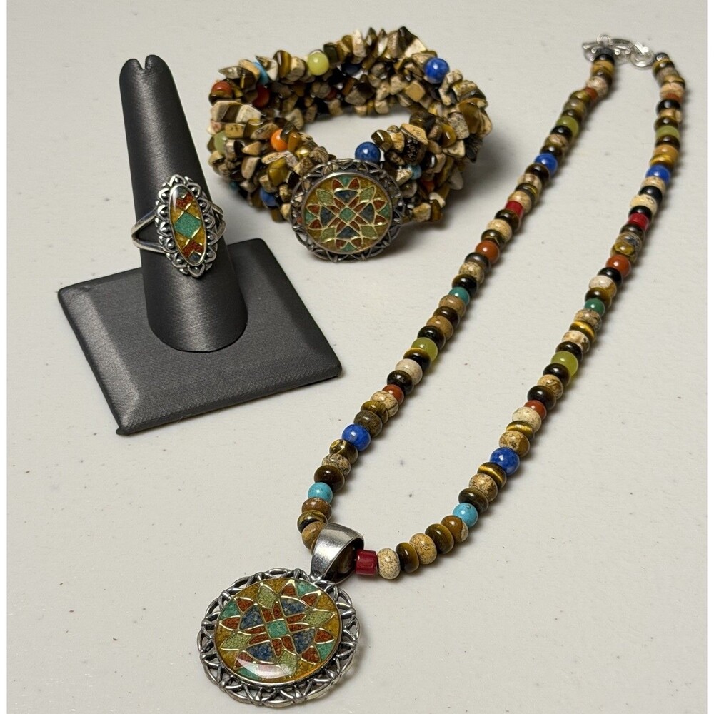 Carolyn Pollack Relios Multi Stone 3 Piece Set